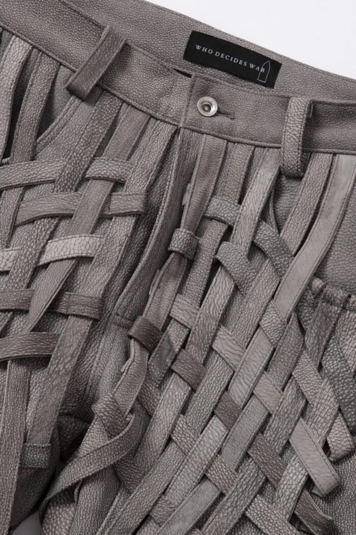 INTERWOVEN LEATHER TROUSERS